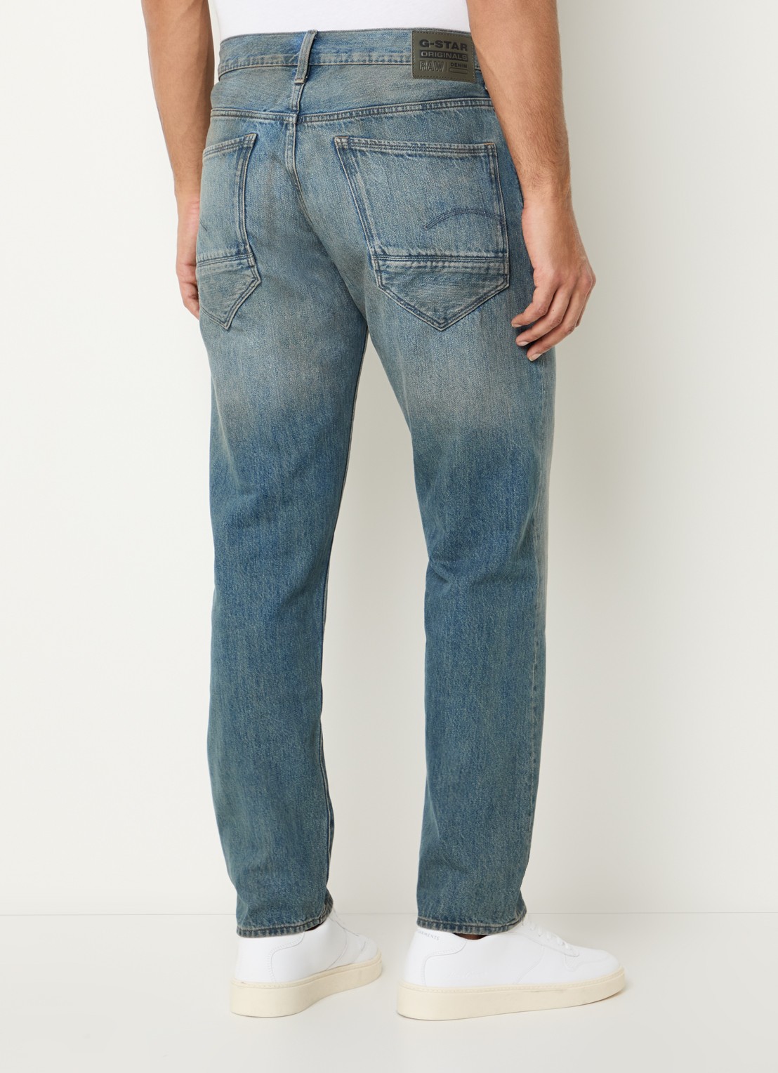 G-Star RAW Morry straight leg jeans met lichte wassing - achterkant 3 indigo