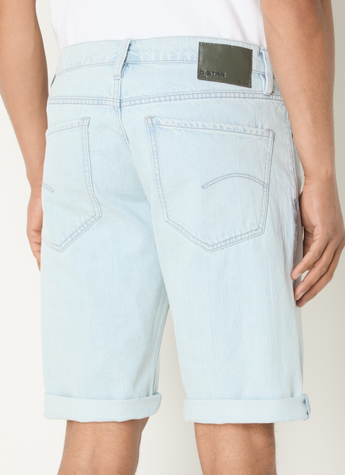 G-Star RAW Mosa straight fit korte broek van denim - achterkant zwart