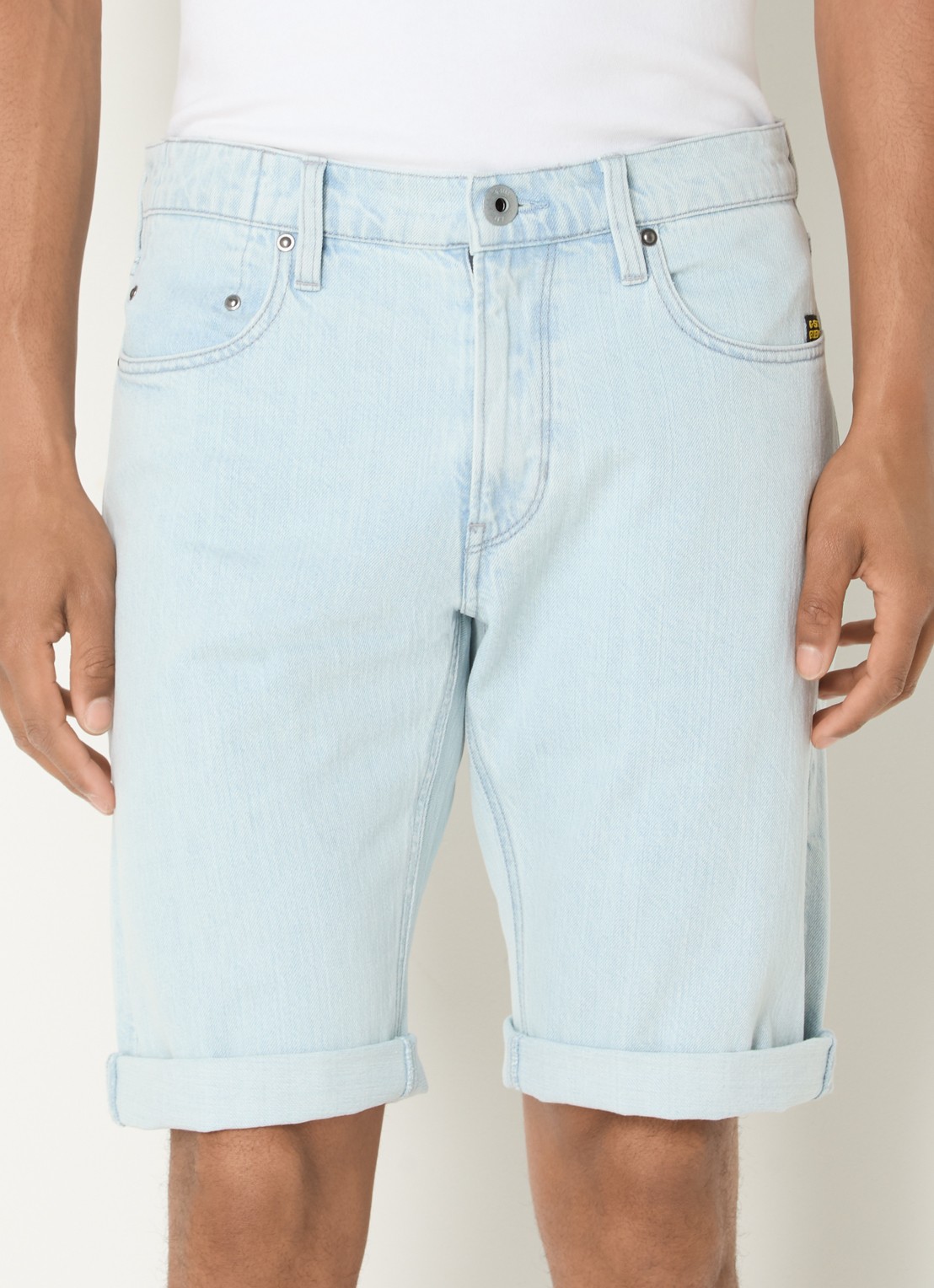 G-Star RAW Mosa straight fit korte broek van denim - detail 4 zwart
