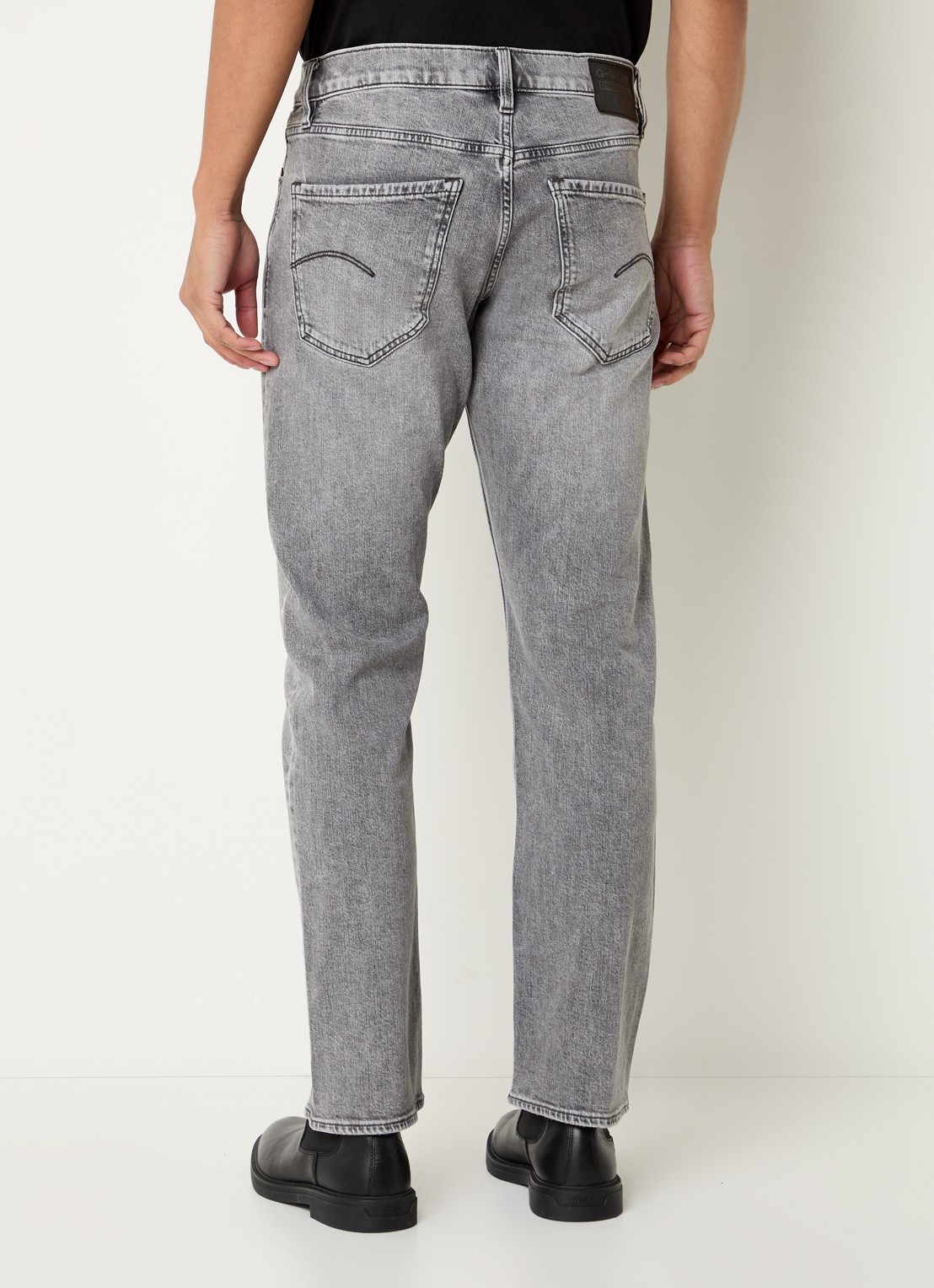 G-Star RAW Mosa straight leg jeans met gekleurde wassing - achterkant 5 grijs