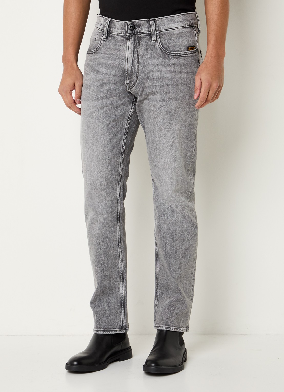G-Star RAW Mosa straight leg jeans met gekleurde wassing - detail 3 grijs