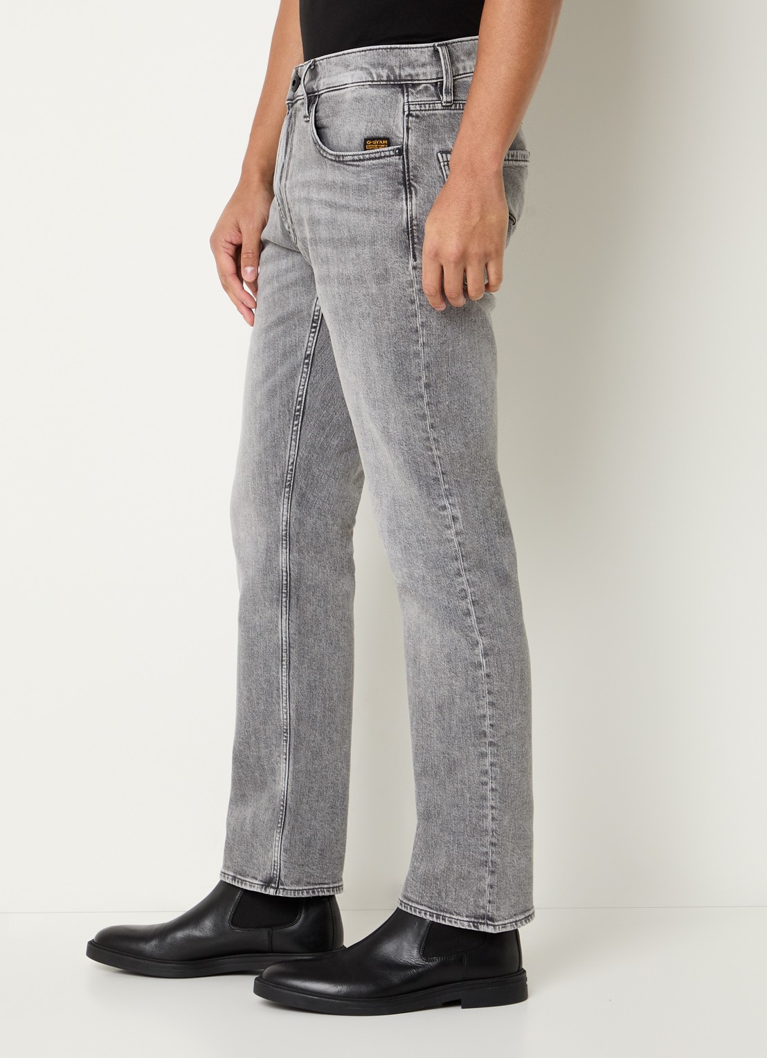 G-Star RAW Mosa straight leg jeans met gekleurde wassing - detail 4 grijs
