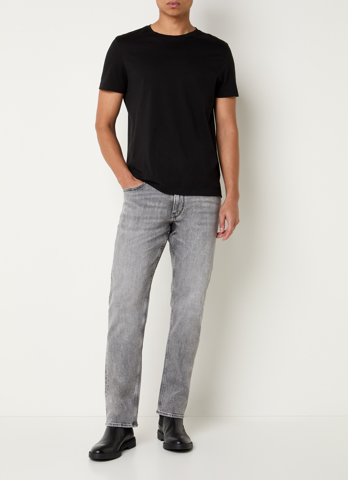 G-Star RAW Mosa straight leg jeans met gekleurde wassing - voorkant 2 grijs