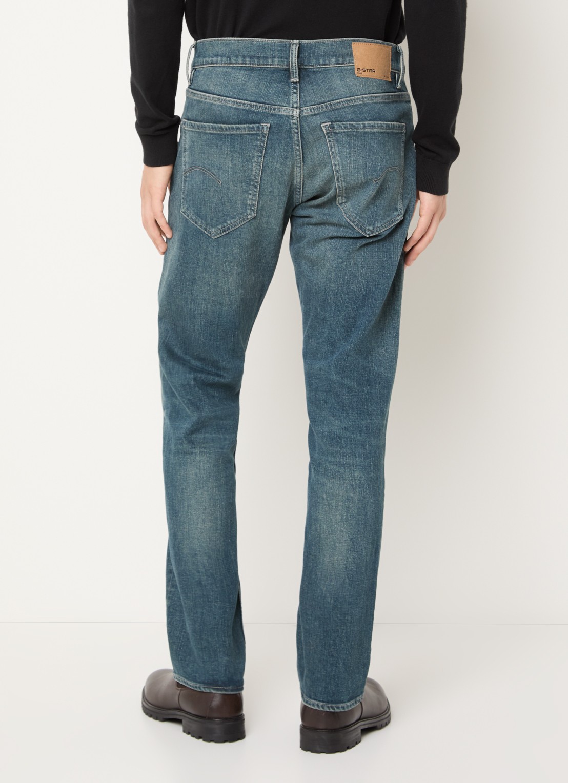 G-Star RAW Mosa straight leg jeans met medium wassing - achterkant 3 indigo