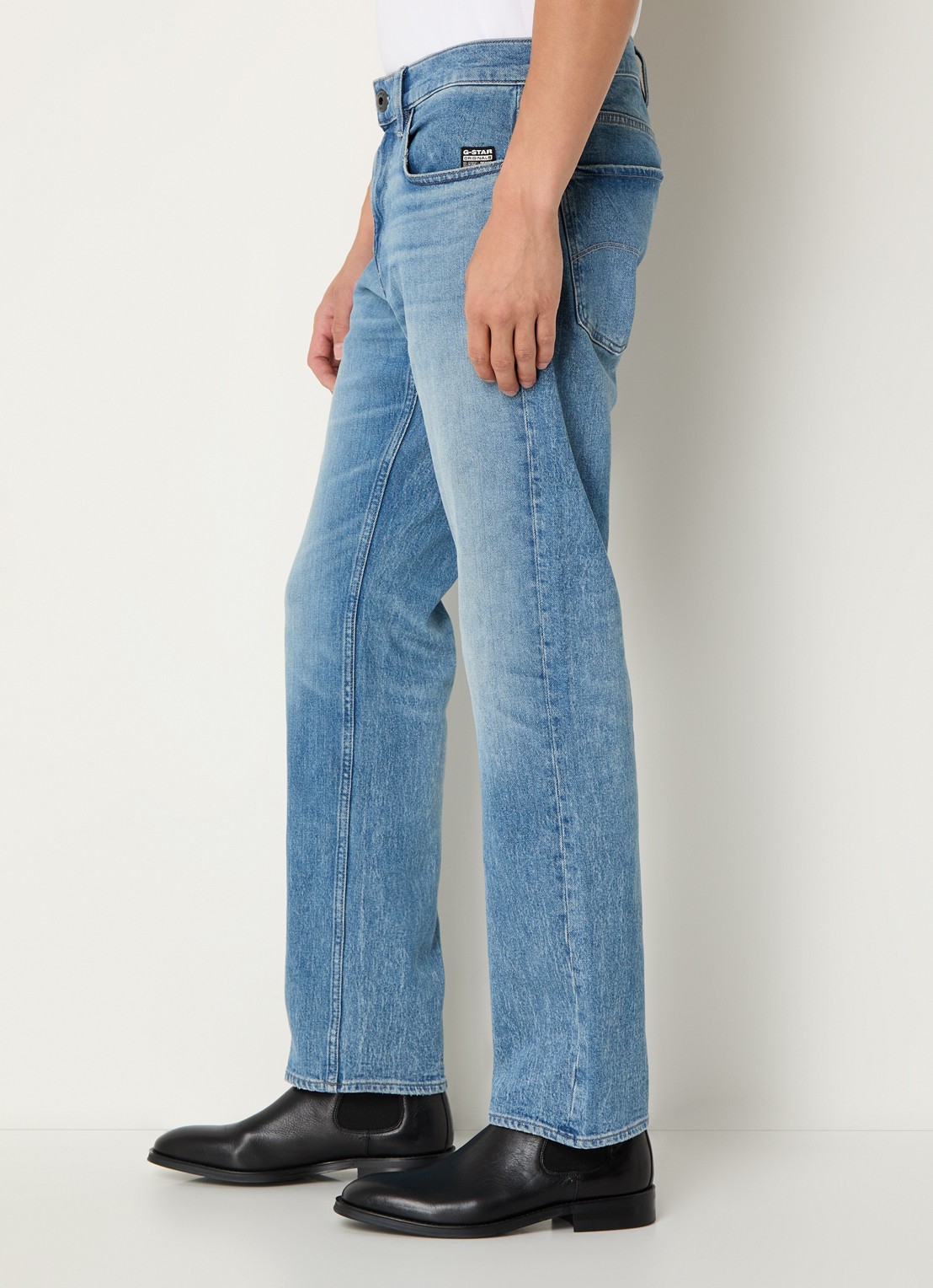G-Star RAW Mosa straight leg jeans met medium wassing - detail 2 indigo