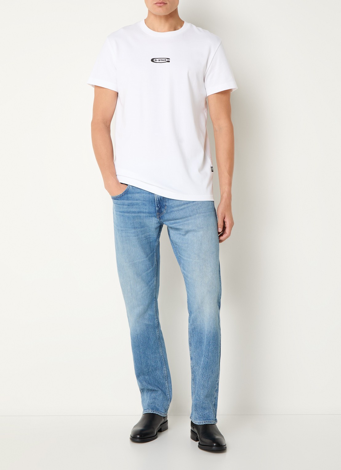 G-Star RAW Mosa straight leg jeans met medium wassing - voorkant 4 indigo