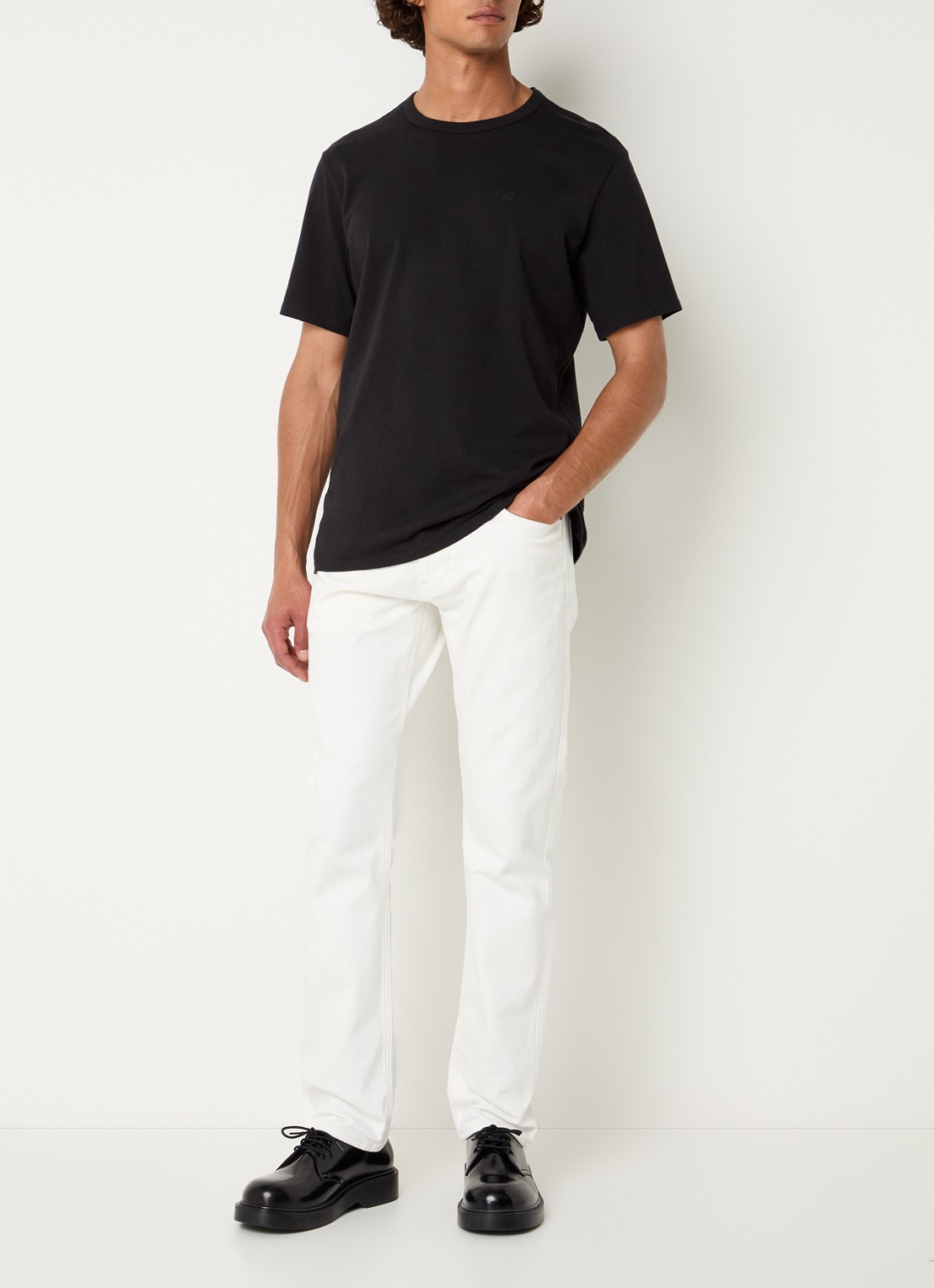 G-Star RAW Mosa straight leg jeans met steekzakken  - voorkant 4 gebroken wit