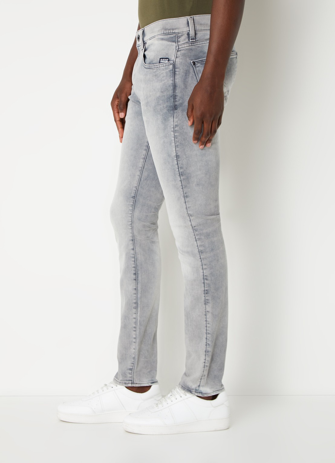 G-Star RAW Revend skinny jeans met gekleurde wassing en stretch - detail 4 grijs