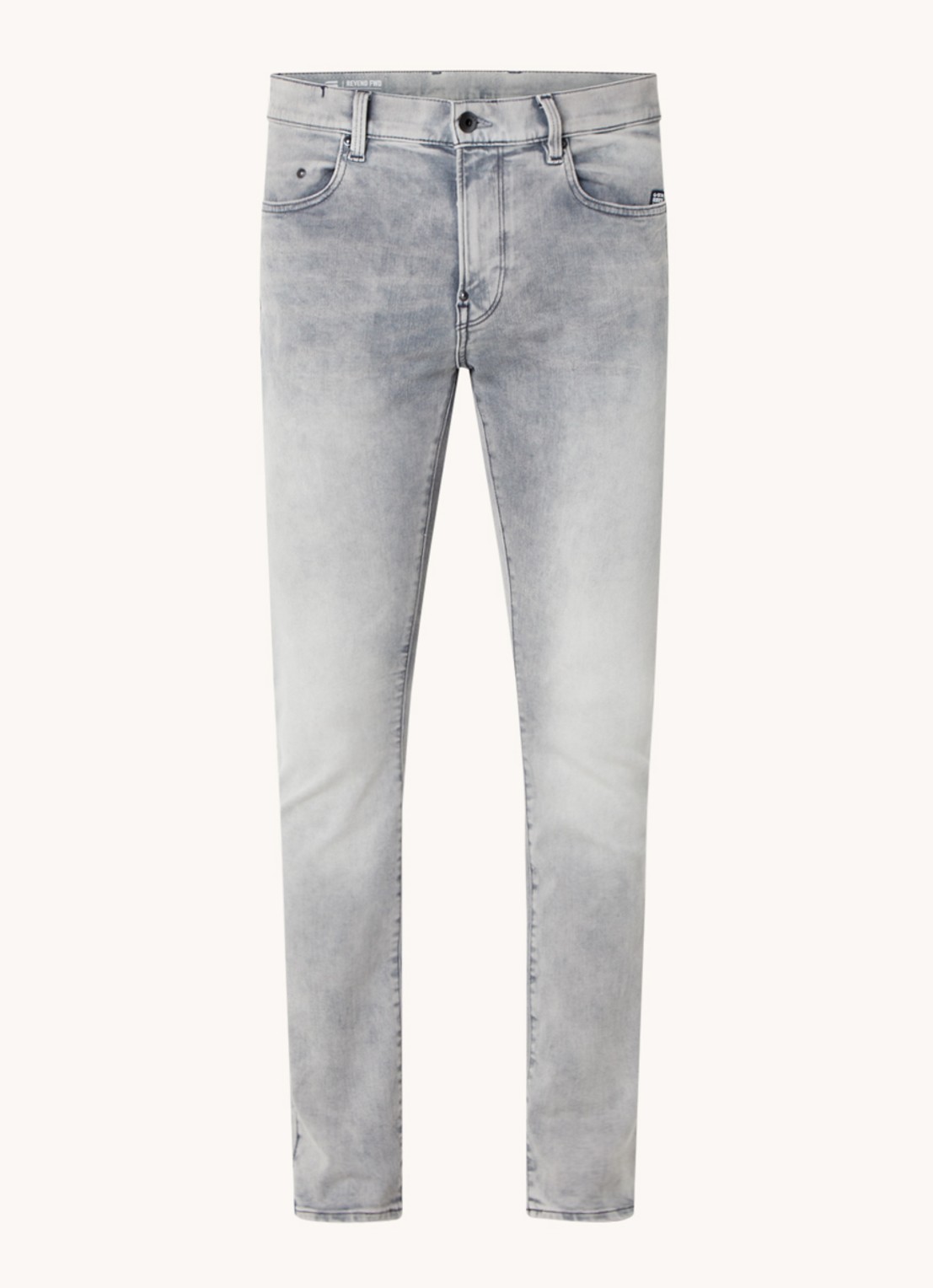 G-Star RAW Revend skinny jeans met gekleurde wassing en stretch - voorkant grijs