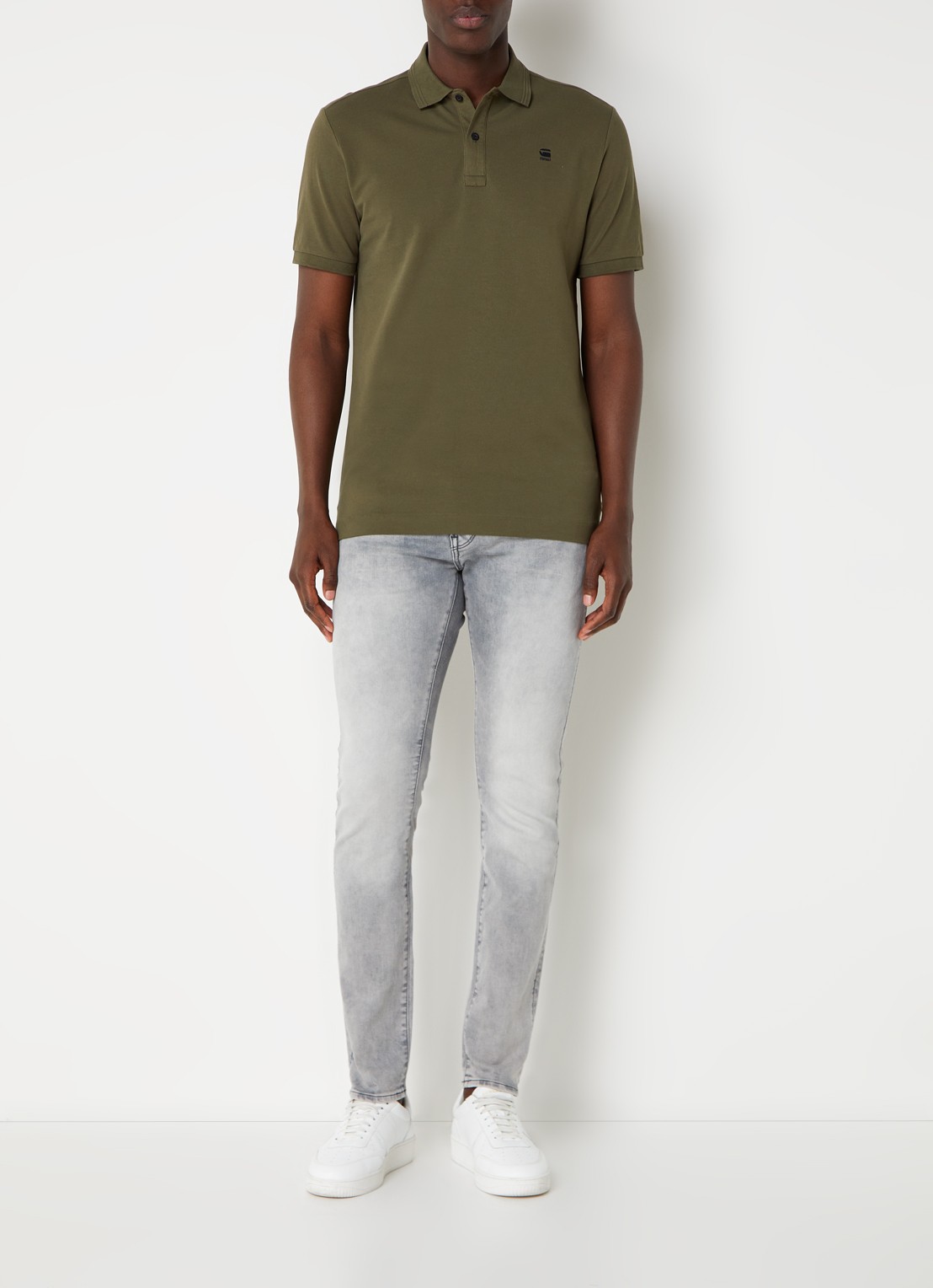 G-Star RAW Revend skinny jeans met gekleurde wassing en stretch - voorkant 2 grijs