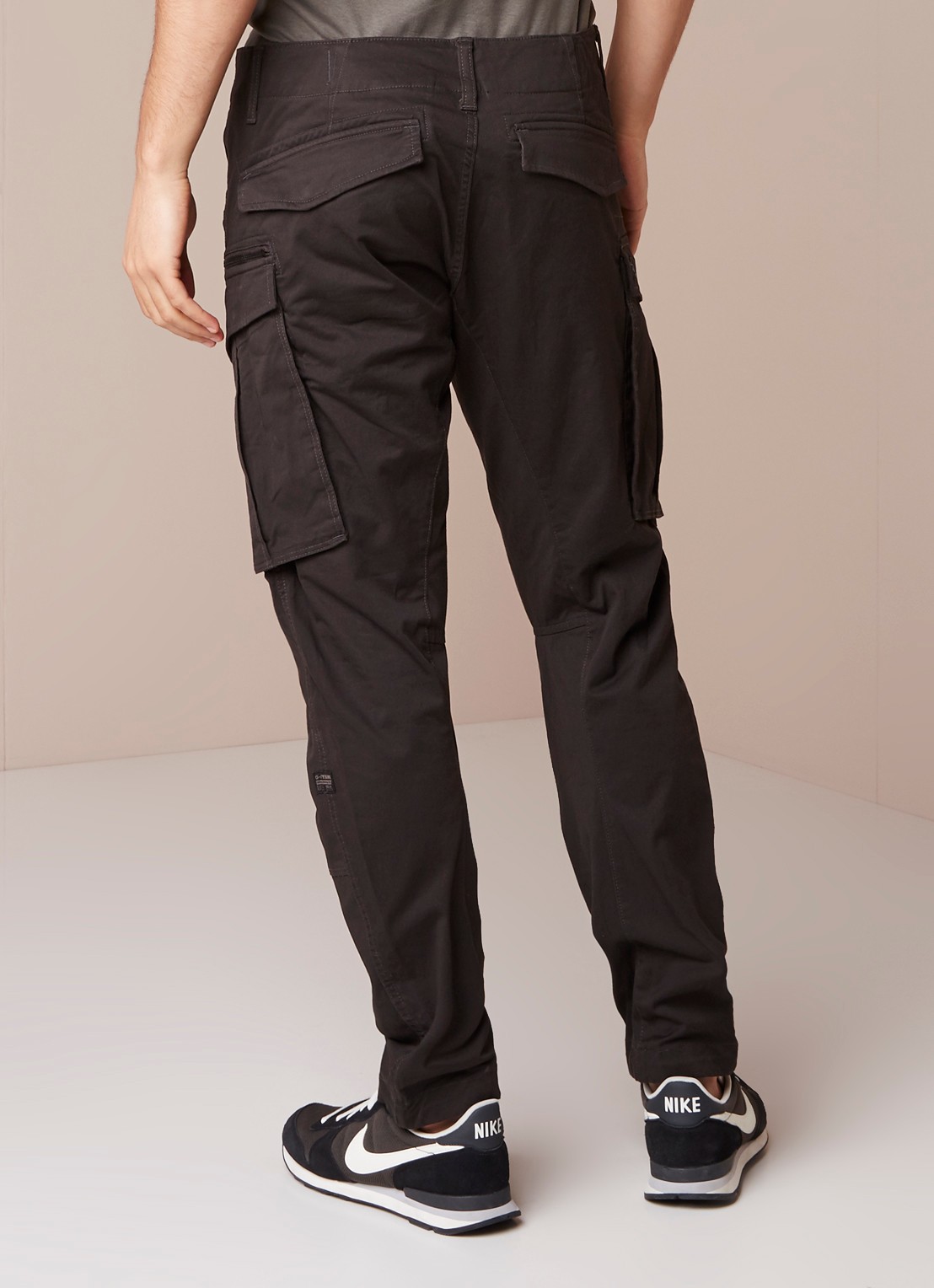 G-Star RAW Rovic tapered fit cargobroek in katoenblend - achterkant 3 donkergrijs