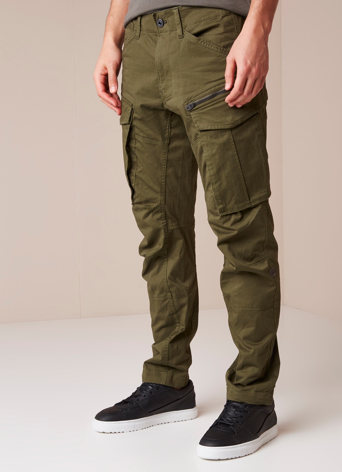 G-Star RAW Rovic tapered fit cargobroek in katoenblend - detail 2 mosgroen