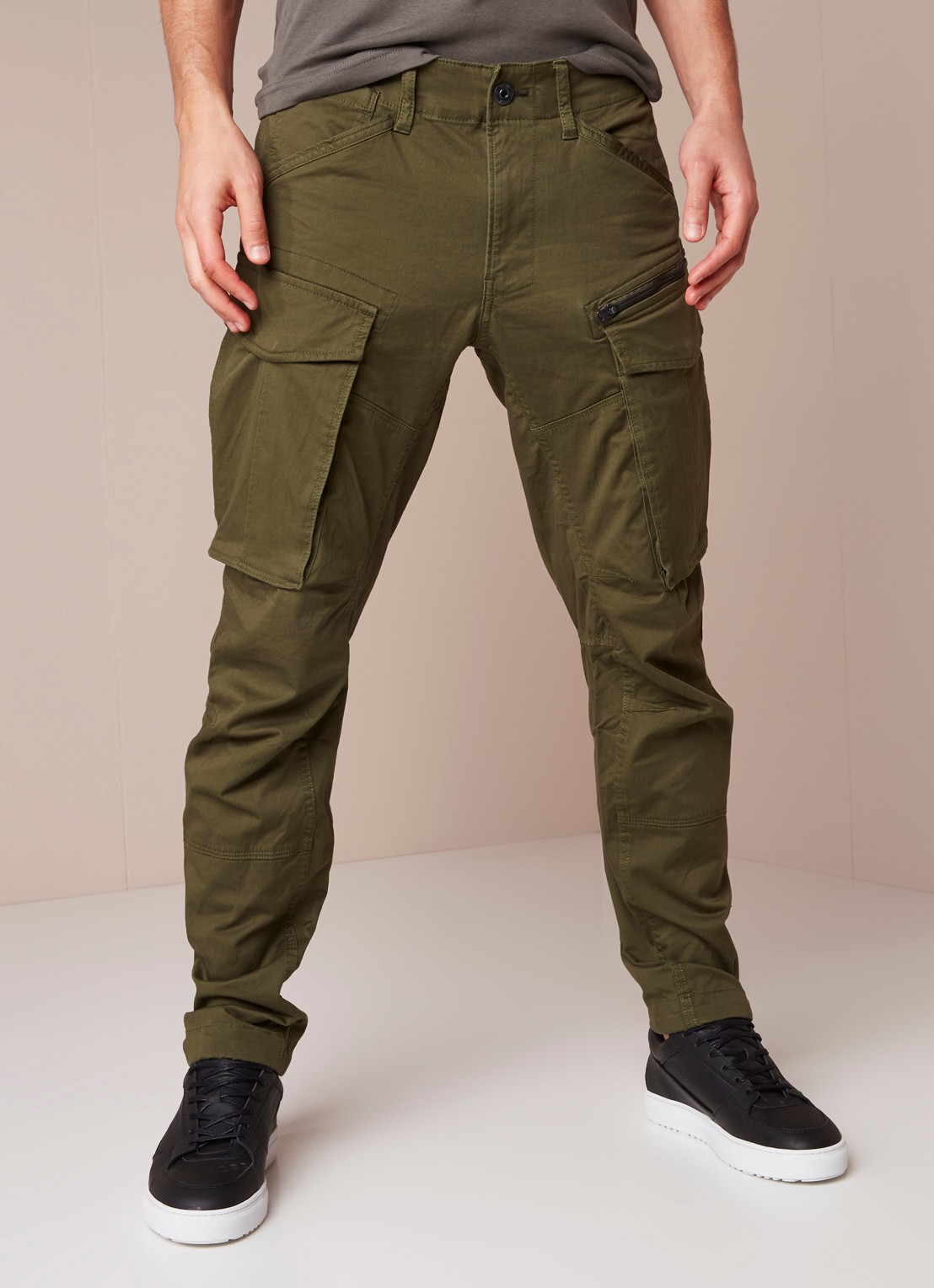 G-Star RAW Rovic tapered fit cargobroek in katoenblend - detail 3 mosgroen
