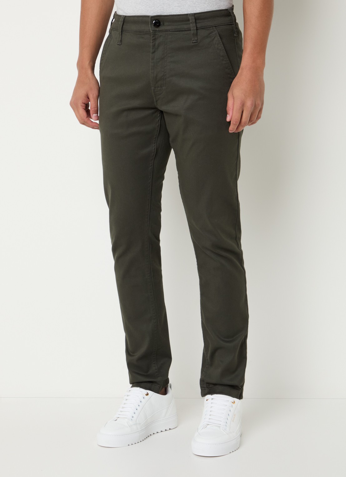 G-Star RAW Skinny fit chino met steekzakken - detail 4 bronsgroen