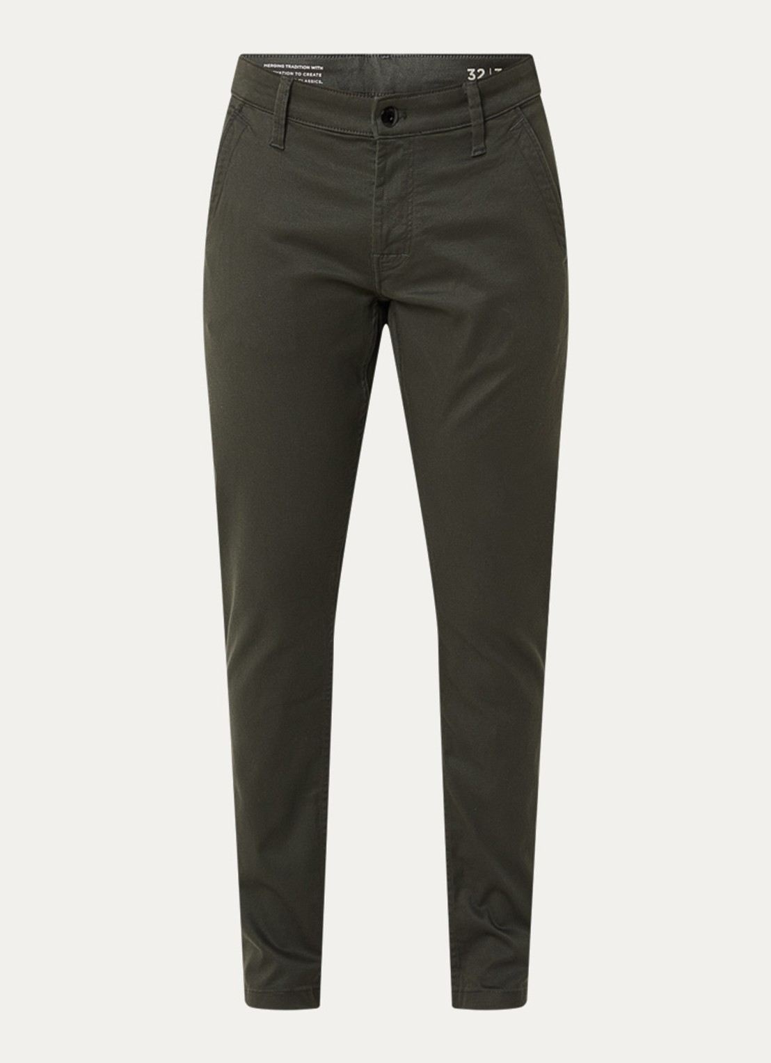 G-Star RAW Skinny fit chino met steekzakken - voorkant 2 bronsgroen