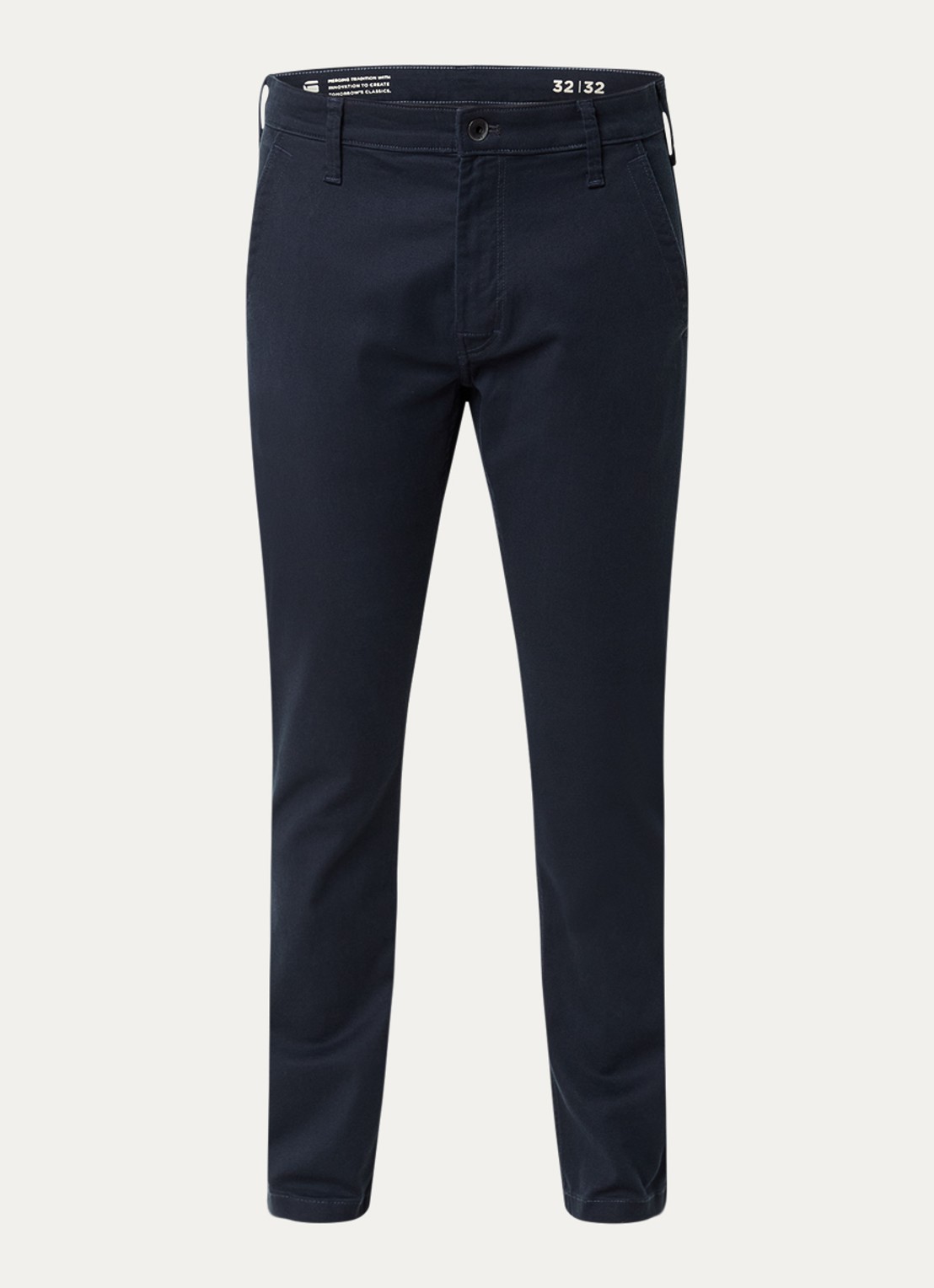 G-Star RAW Skinny fit chino met steekzakken - voorkant 2 donkerblauw