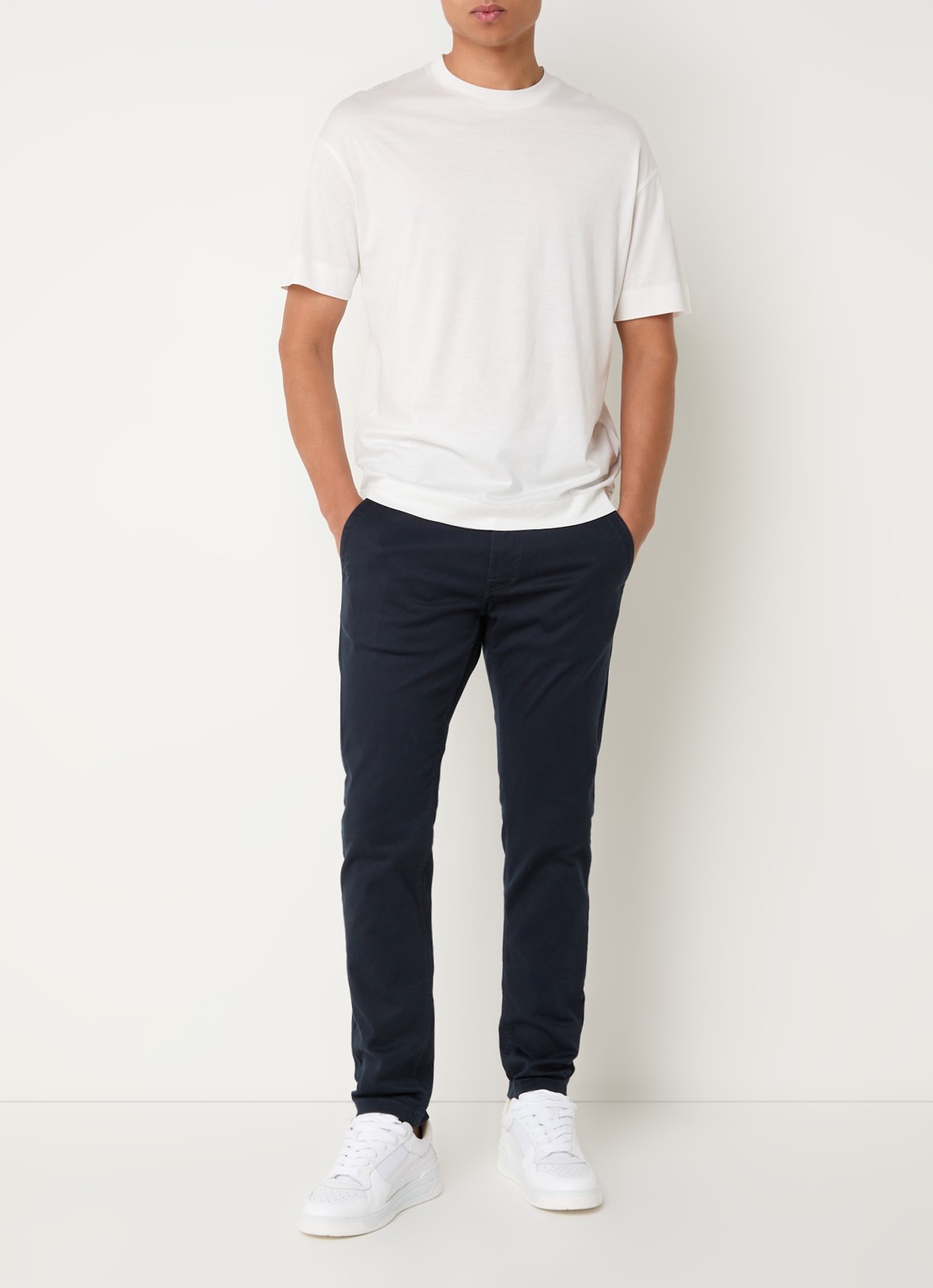 G-Star RAW Skinny fit chino met steekzakken - voorkant 3 donkerblauw