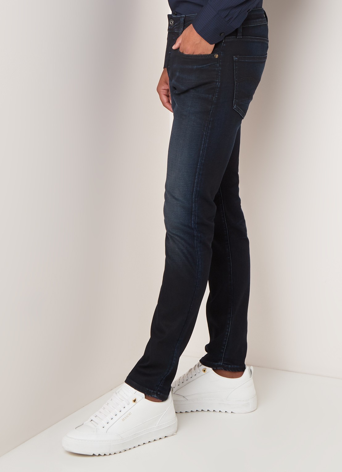 G-Star RAW Slander slim fit jeans met stretch - detail 4 indigo