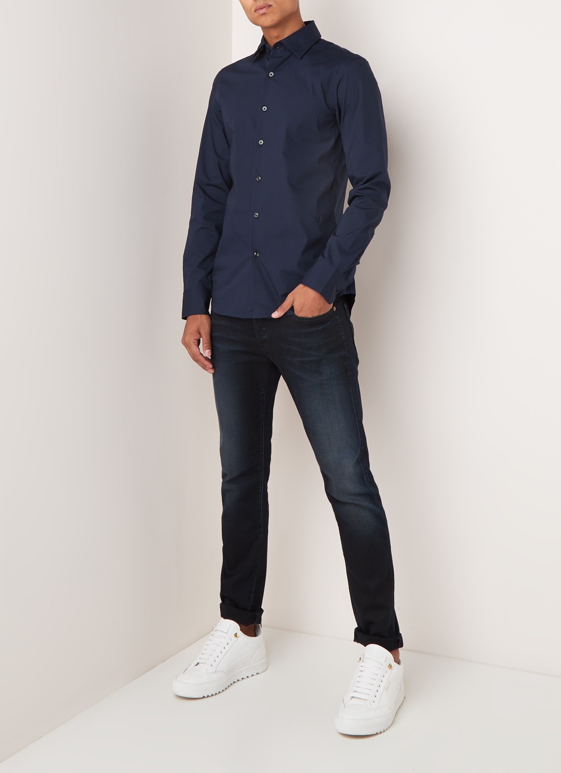 G-Star RAW Slander slim fit jeans met stretch - voorkant 2 indigo