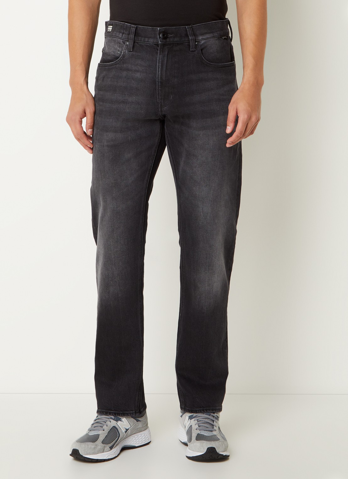 G-Star RAW Straight leg jeans met gekleurde wassing - detail 4 antraciet