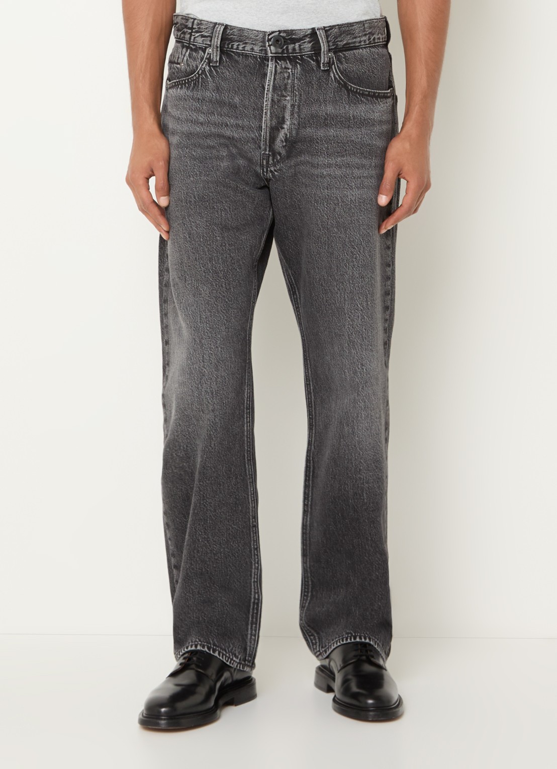 G-Star RAW Straight leg jeans met gekleurde wassing - detail donkergrijs