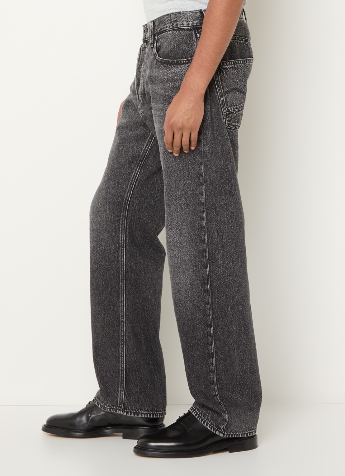G-Star RAW Straight leg jeans met gekleurde wassing - detail 2 donkergrijs