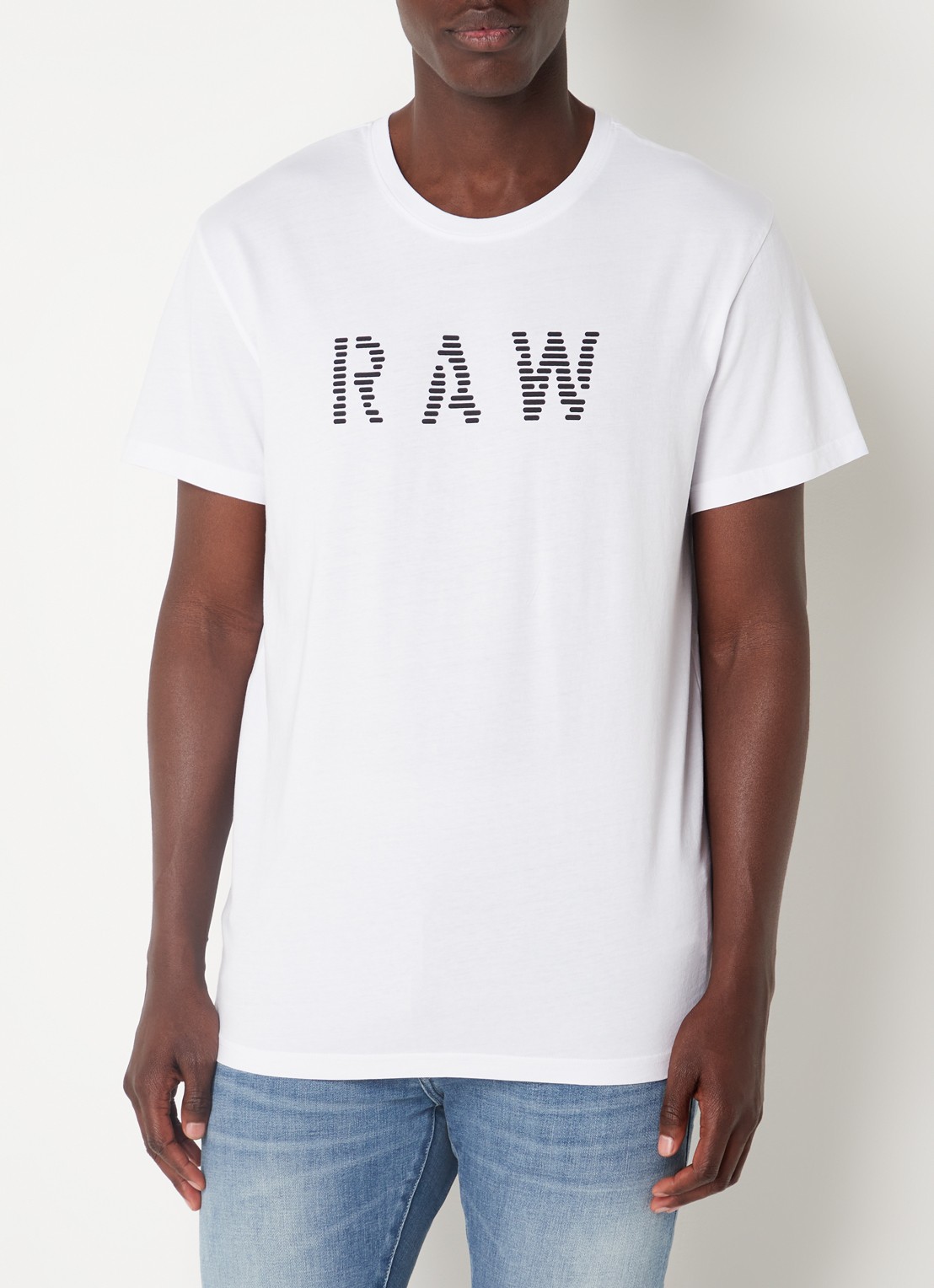 G-Star RAW T-shirt van jersey met print - detail 3 wit