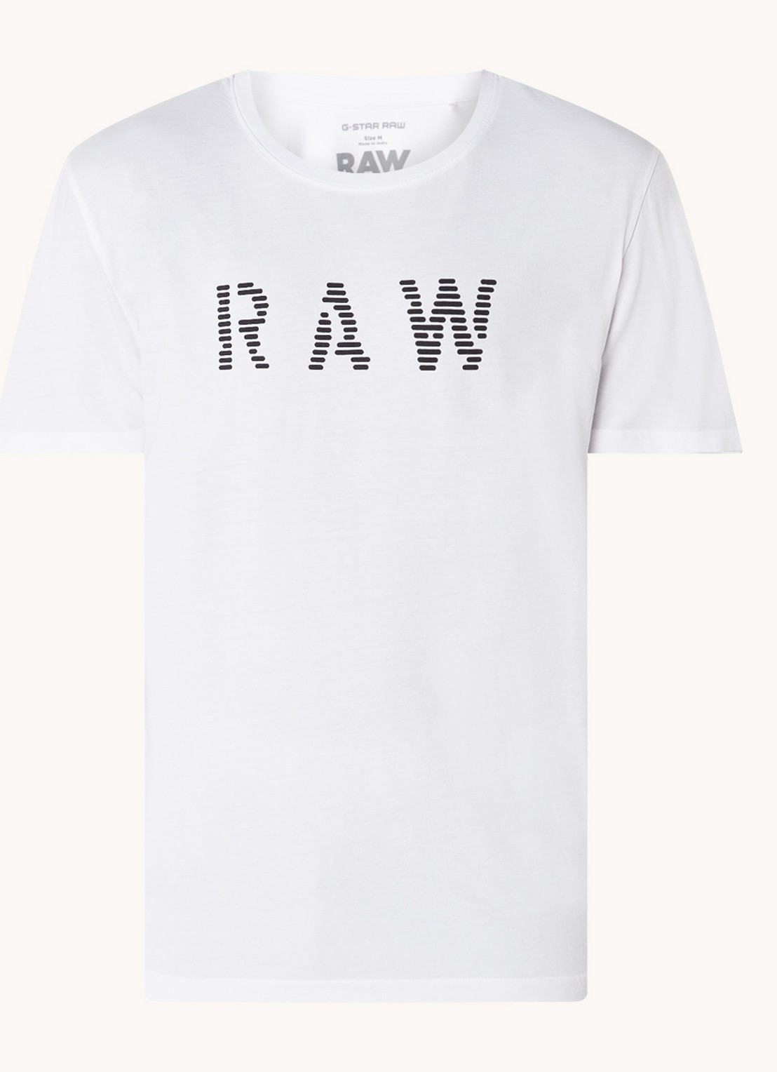 G-Star RAW T-shirt van jersey met print - voorkant wit
