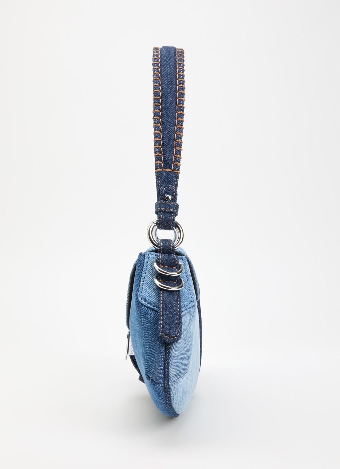 Ganni B-Kat handtas van denim met gespdetail  - detail 3 indigo