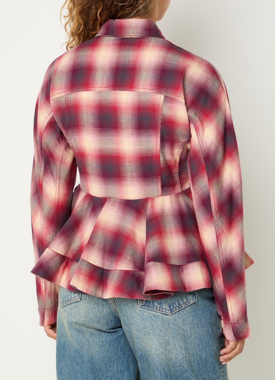 Ganni Blouse met print - achterkant 2 kersenrood