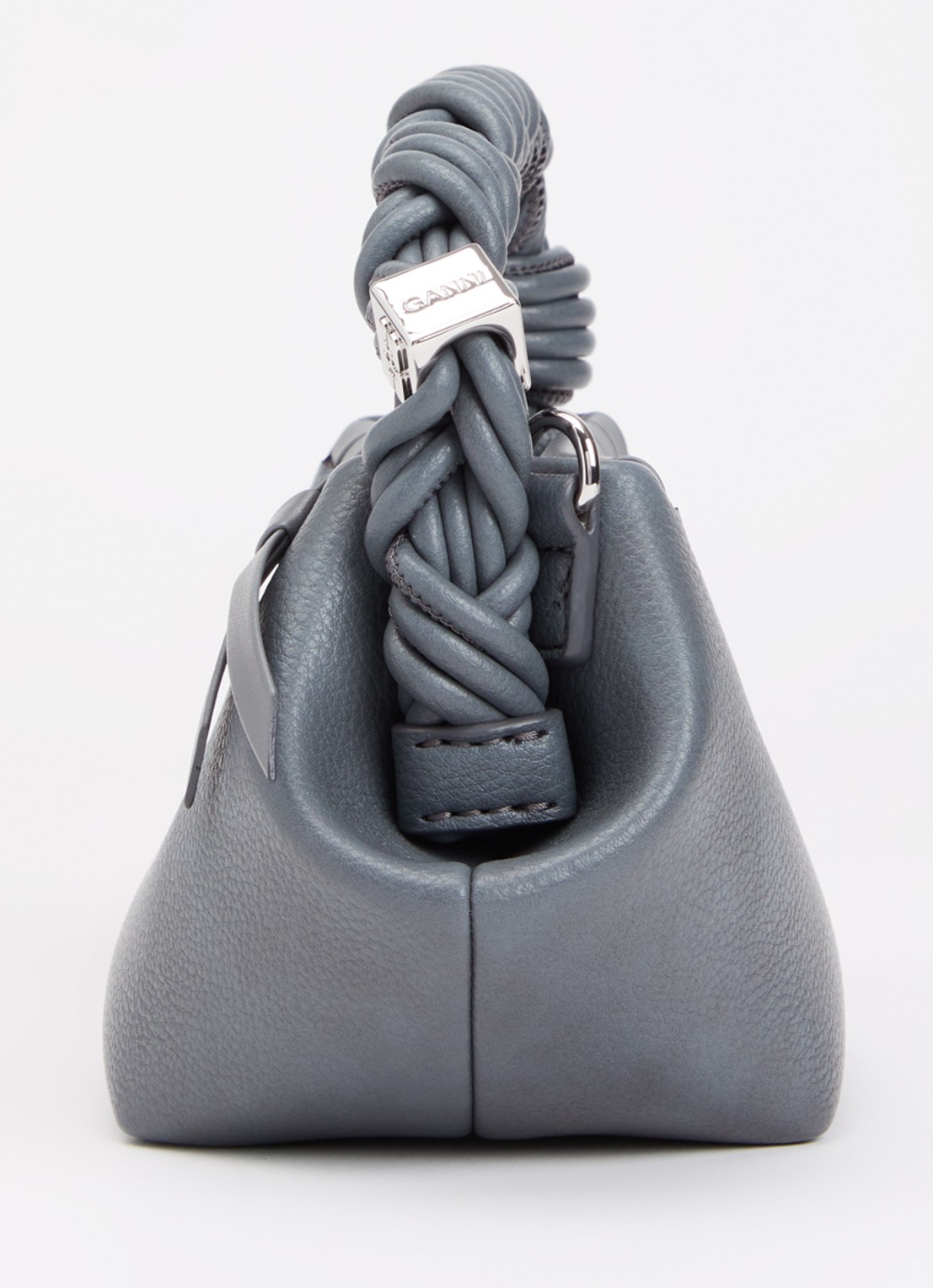 Ganni  Bou Mini handtas met gevlochten details en afneembare schouderriem - detail 3 staalblauw