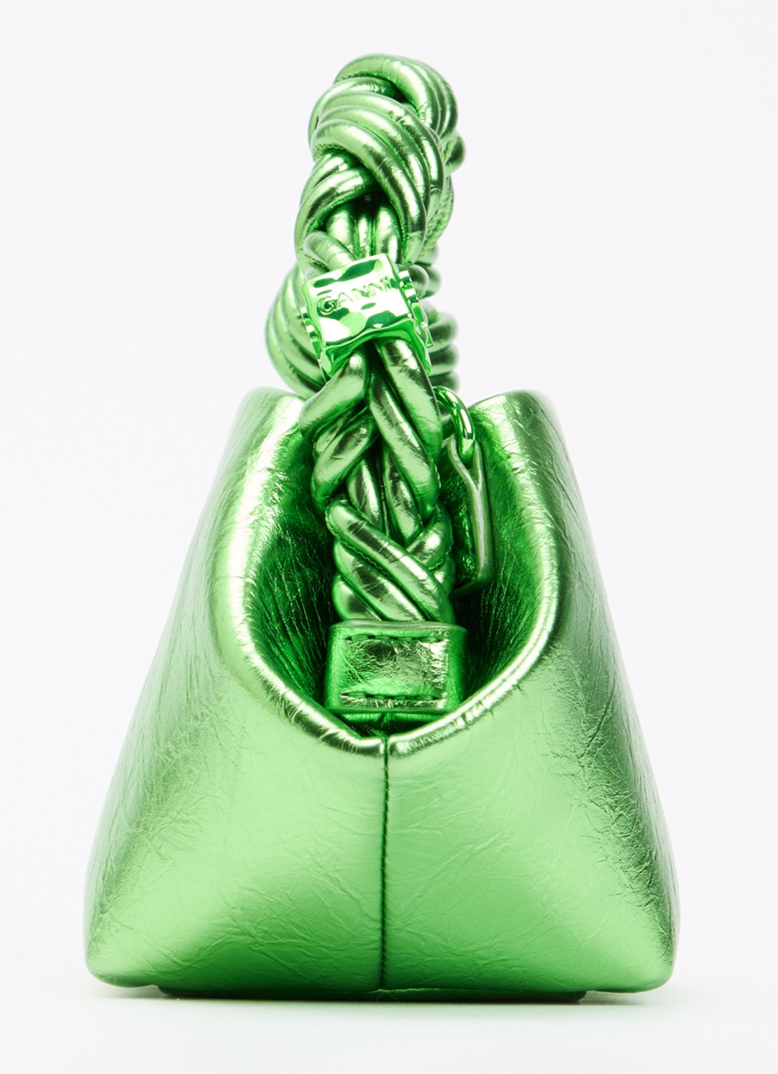 Ganni Bou Mini handtas met metallic finish en afneembare schouderriem - detail 4 groen