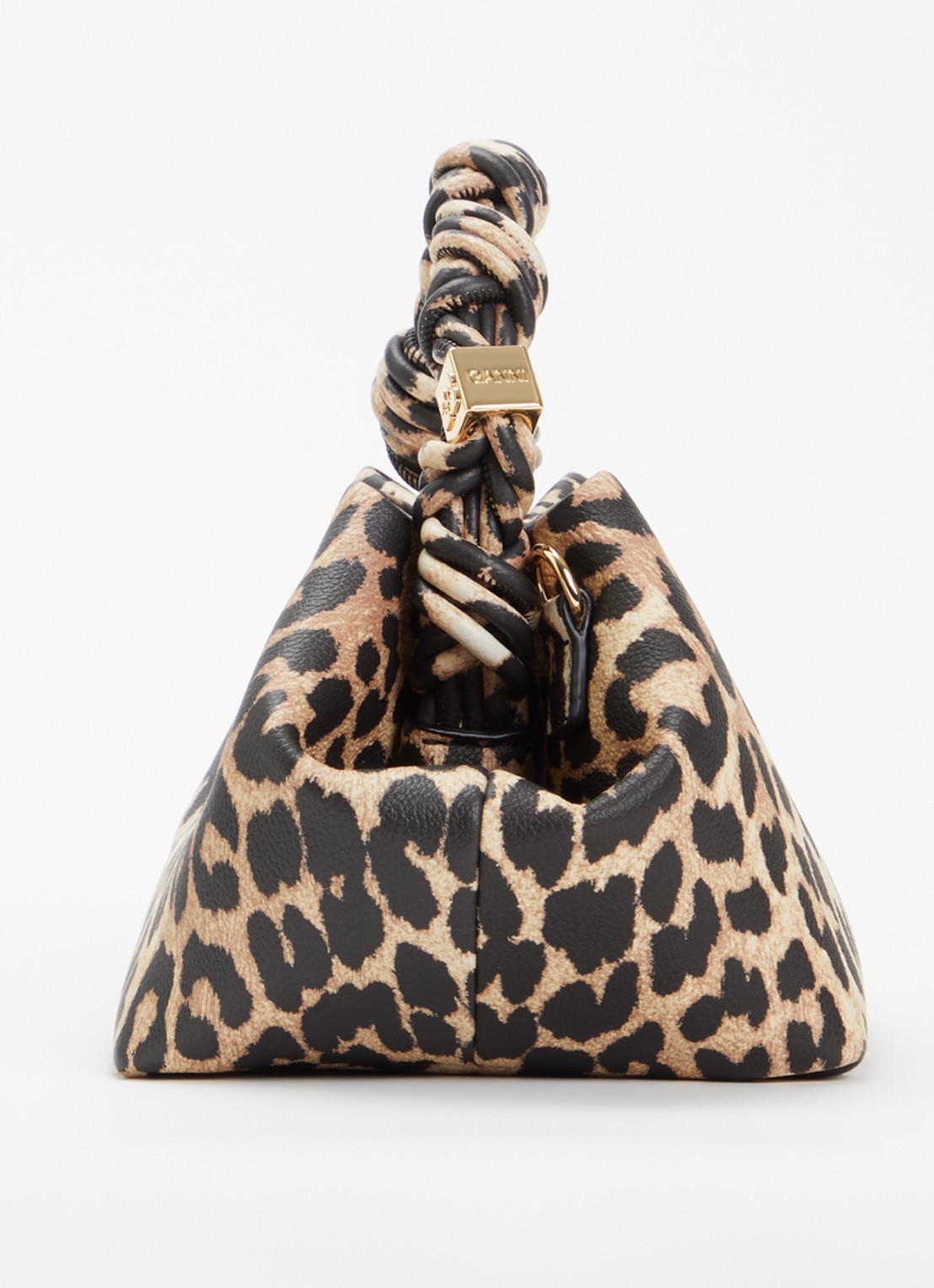 Ganni Bou Small crossbodytas met panterprint en afneembare schouderriem - detail 4 camel