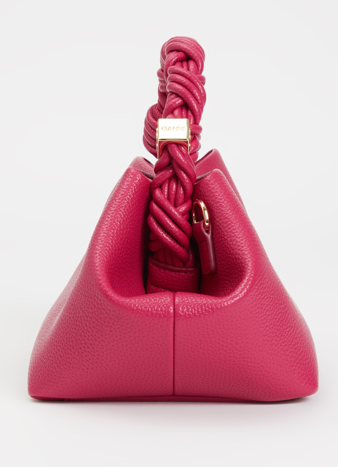 Ganni Bou Small handtas met afneembare schouderriem - detail 2 donkerroze