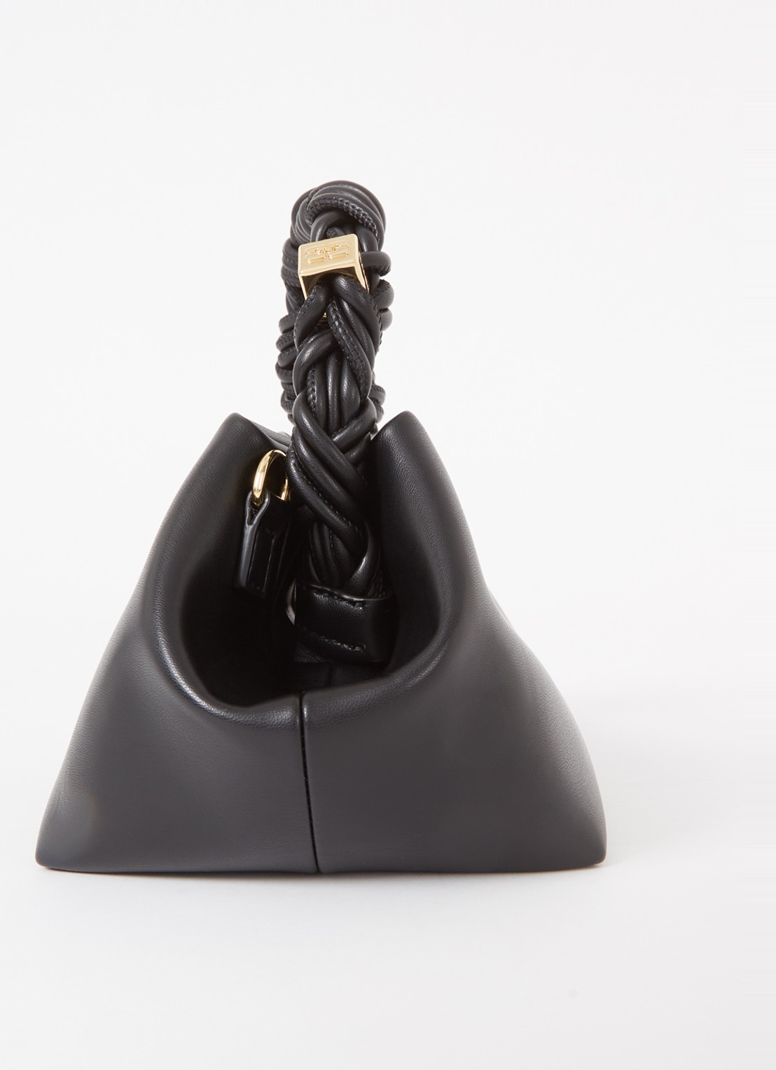 Ganni Bou Small handtas van leer met afneembare schouderriem - detail 6 zwart