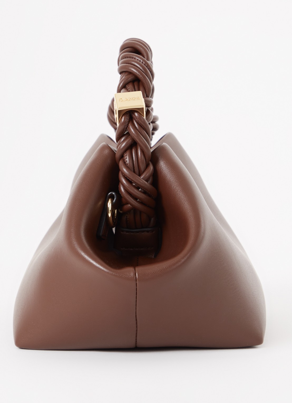 Ganni Bou Small handtas van leer met afneembare schouderriem - detail 6 bruin