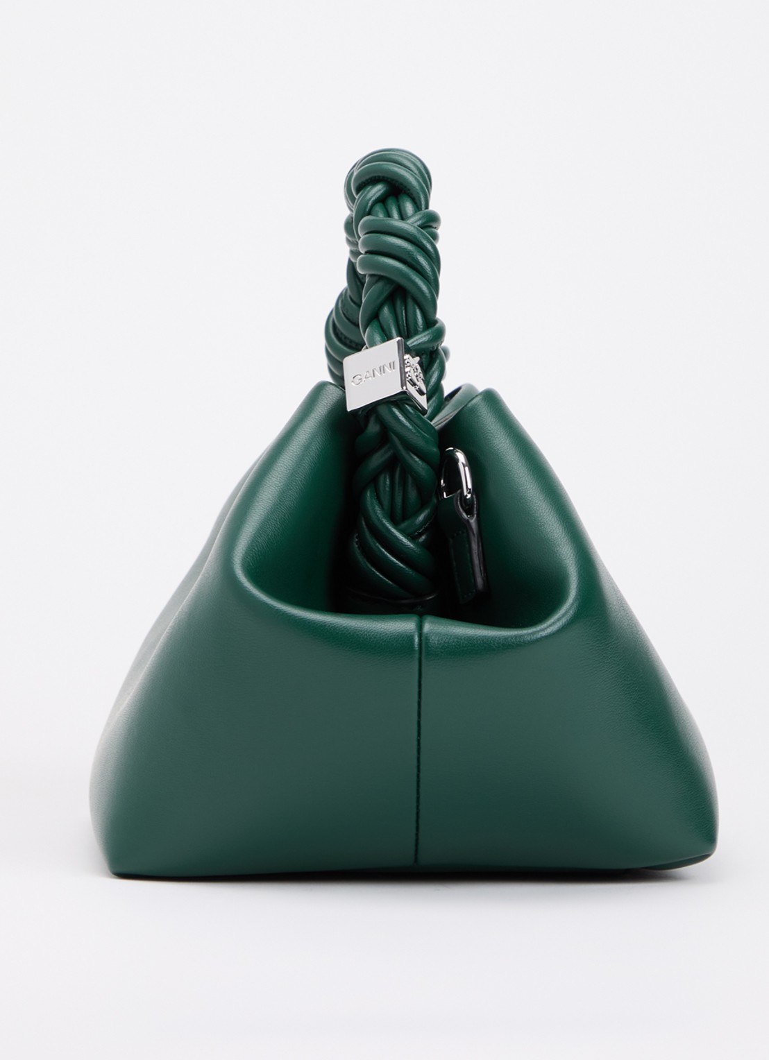 Ganni Bou Small handtas van leer met afneembare schouderriem - detail 2 groen