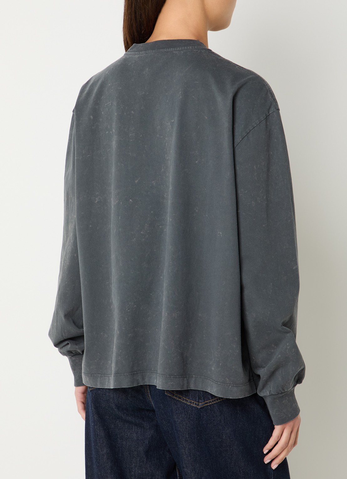 Ganni Future longsleeve met logoprint - achterkant antraciet