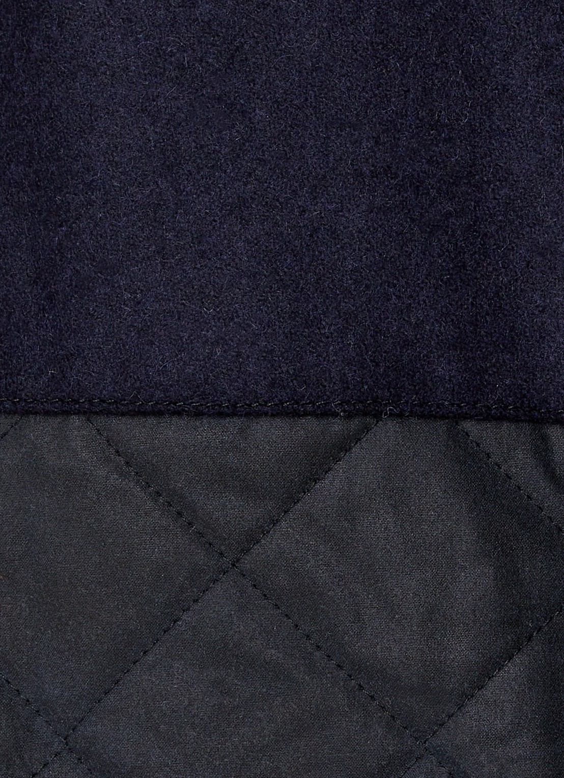 Ganni Gewatteerde jas met inzet van wol en quilt patroon - detail 3 donkerblauw