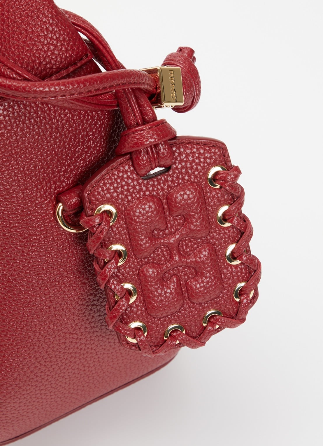 Ganni Hobo Mini handtas met afneembare schouderriem - detail 4 donkerrood