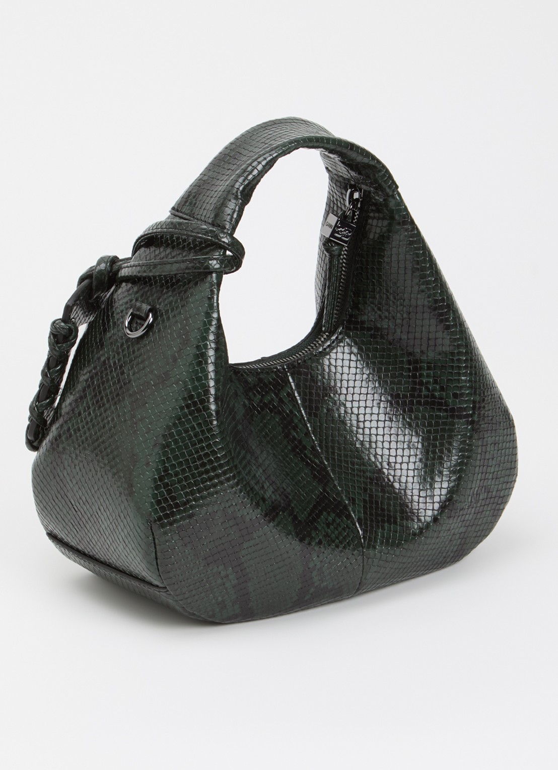 Ganni Hobo Mini handtas met afneembare schouderriem - achterkant 6 groen
