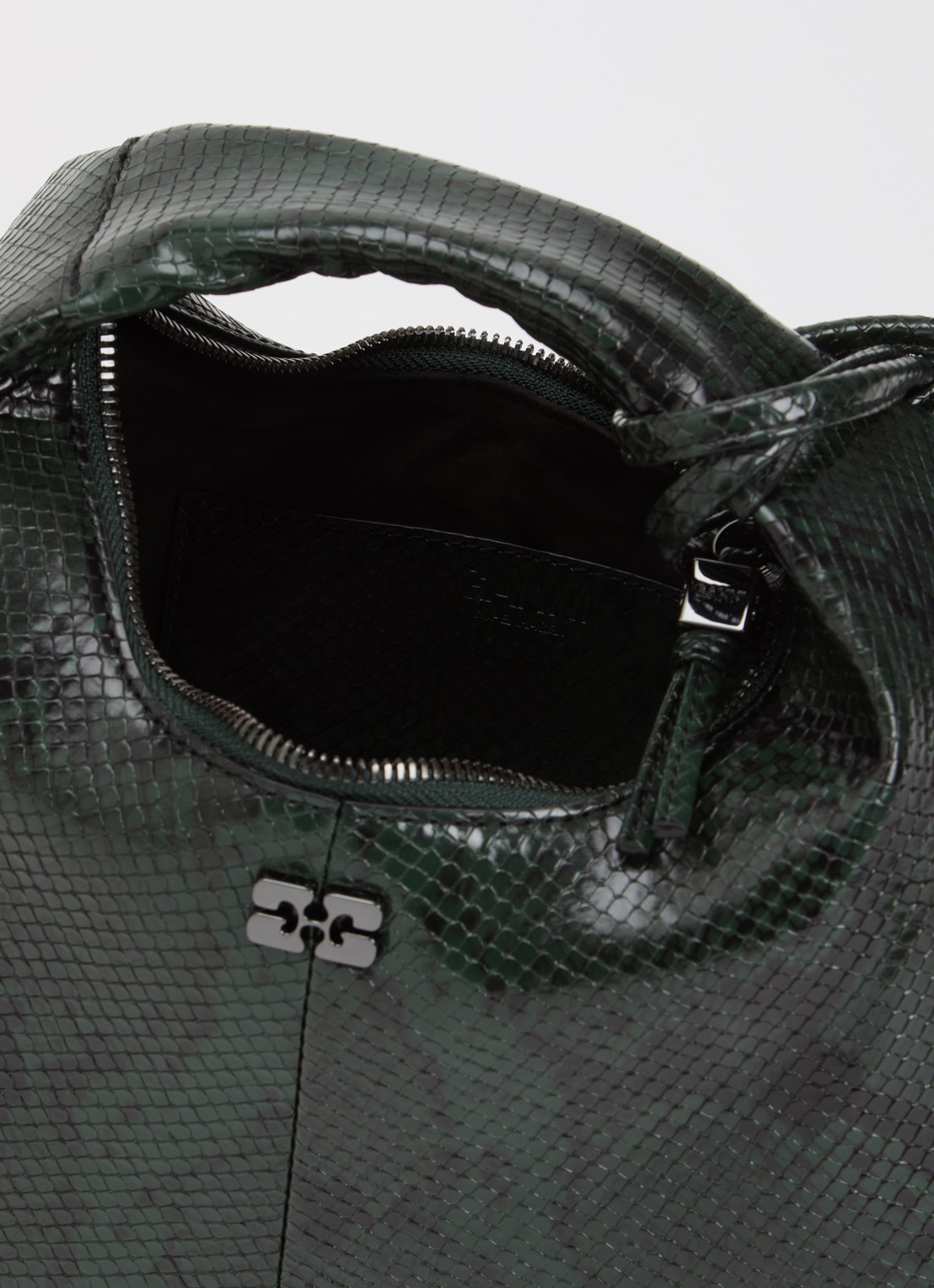 Ganni Hobo Mini handtas met afneembare schouderriem - detail 2 groen