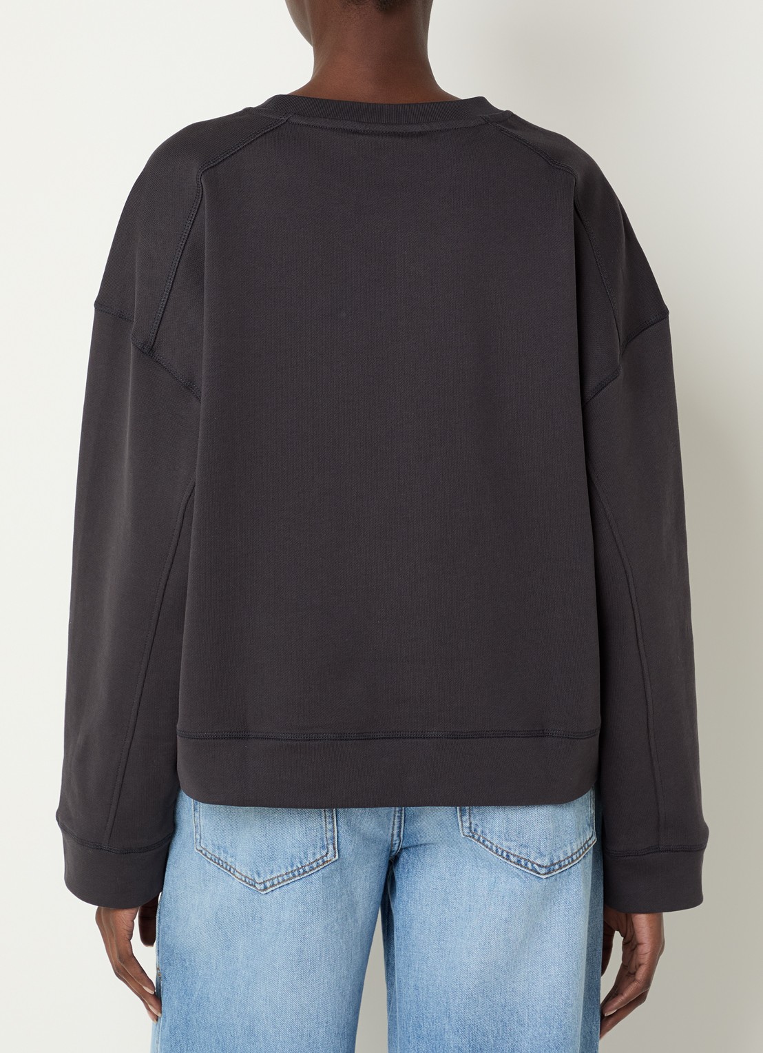 Ganni Isoli sweater met logoprint - achterkant 4 antraciet