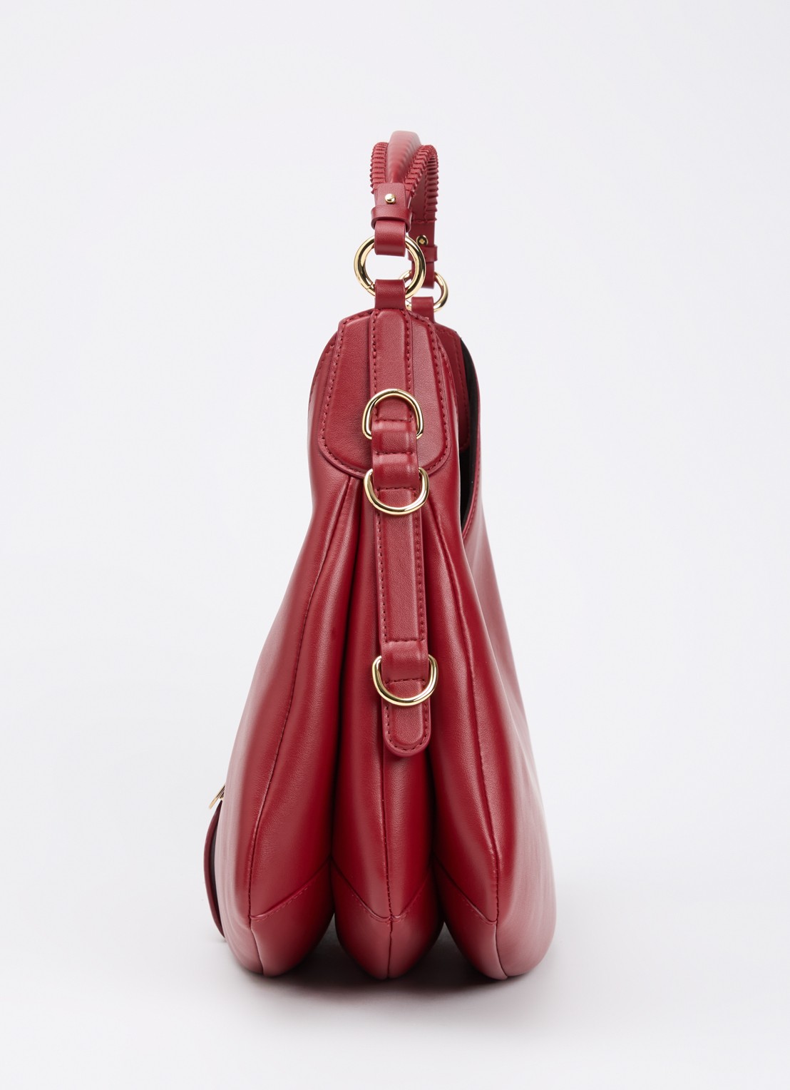 Ganni Kat Small schoudertas van leer met logo - detail 4 rood