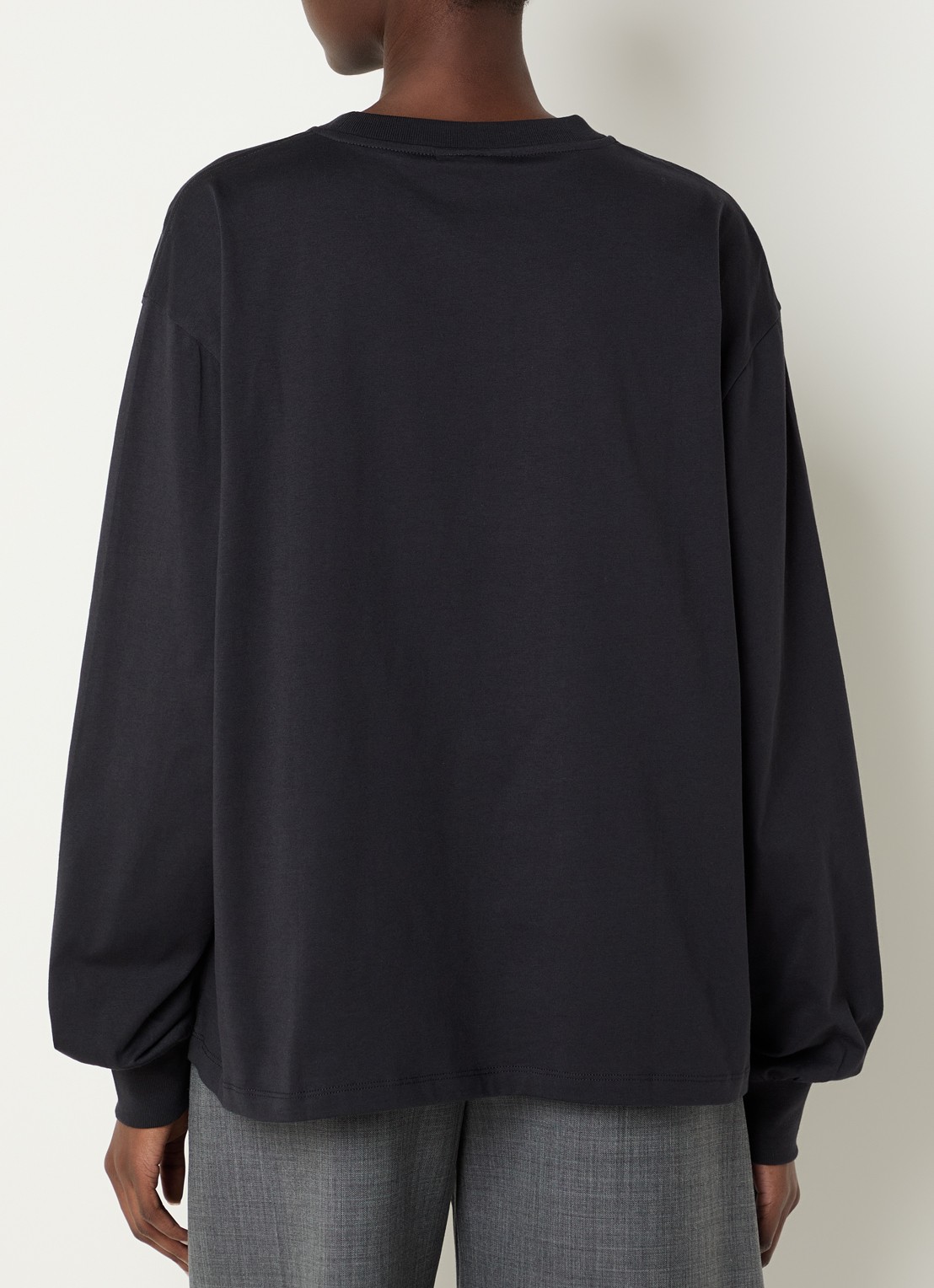 Ganni Longsleeve met logoprint - achterkant 3 zwart