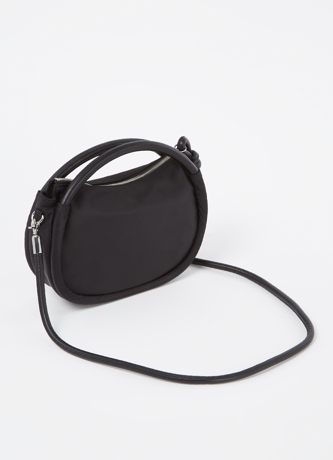 Ganni Mini Knot handtas met leren details  - achterkant 3 zwart