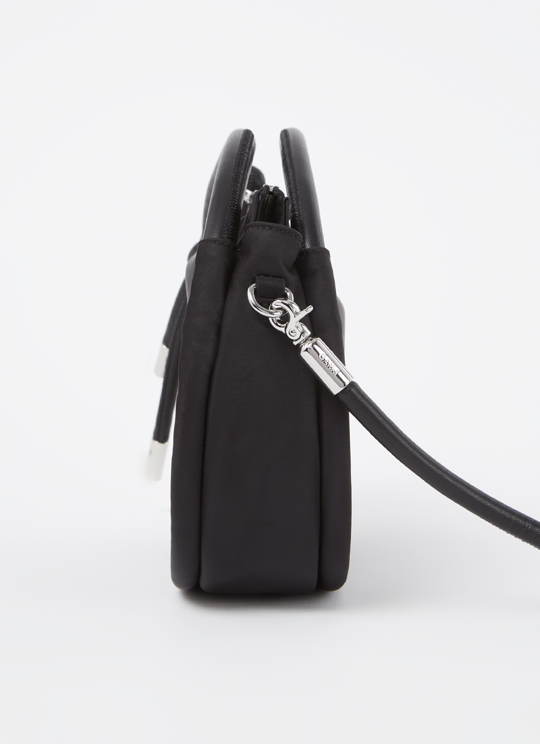 Ganni Mini Knot handtas met leren details  - detail 2 zwart