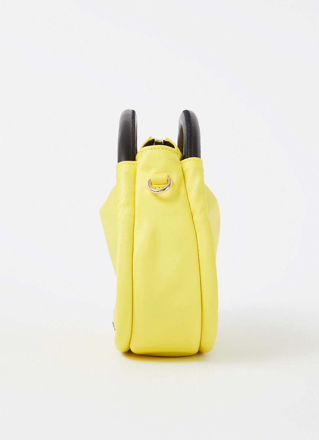 Ganni Mini Knot handtas met leren details  - detail 2 geel