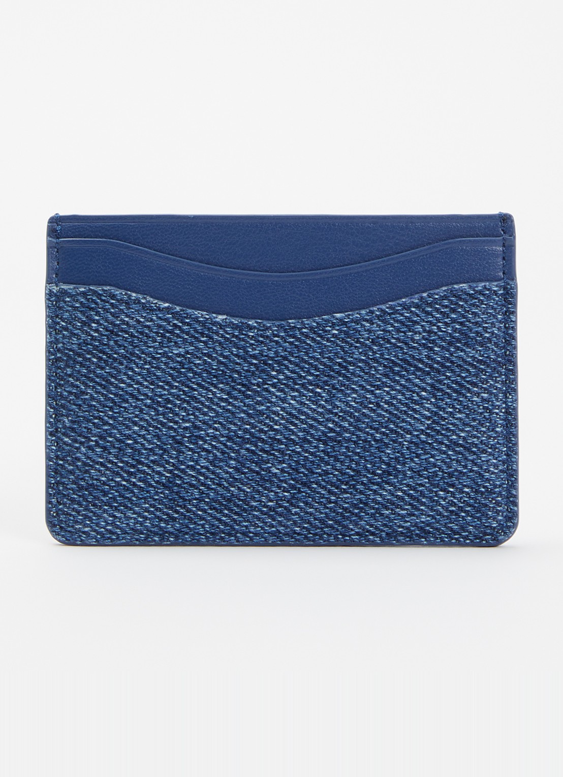 Ganni Pasjeshouder van denim met studs - voorkant 3 indigo
