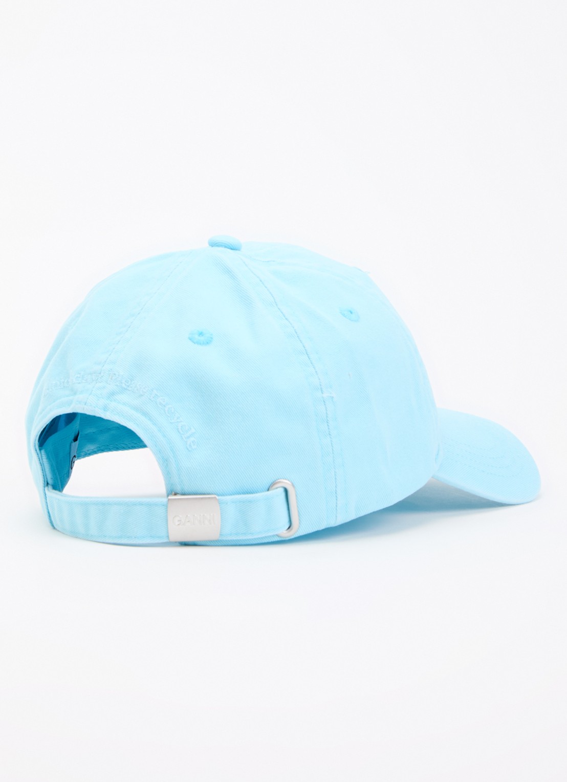 Ganni Pet met logoborduring  - detail blauw